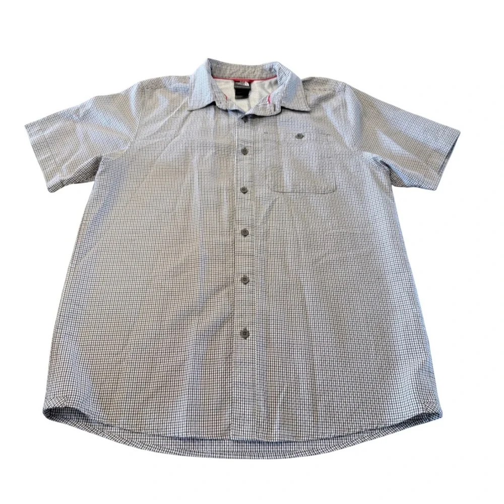 The North Face Mens Brown Gingham Short Sleeve Button Up Shirt Size M‎ Hiking
